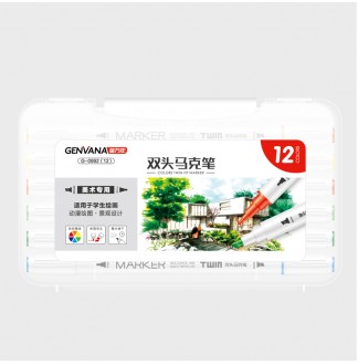 细圆杆双头12色套装马克笔(G-0992(12))